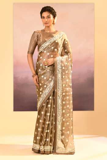 singhanias Tissue Saree With Running Blouse Fabric 