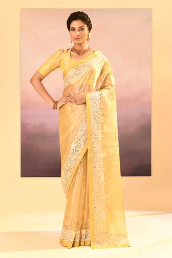 singhanias Tissue Saree With Running Blouse Fabric 