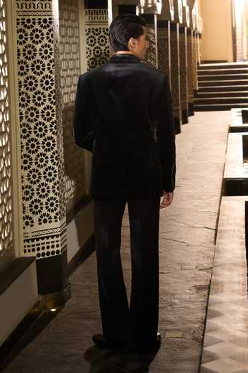 Contrast By Parth Orbit Embroidered Tuxedo Set 