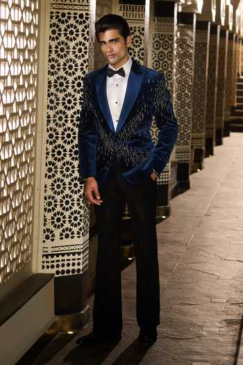 Contrast By Parth Stellar Embroidered Tuxedo Set 