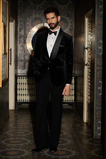 Contrast By Parth Void Embroidered Tuxedo Set 
