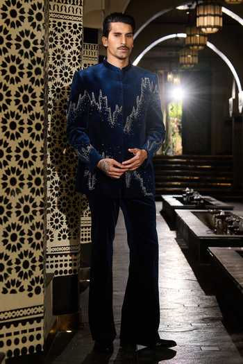 Contrast By Parth Tide Embroidered Bandhgala Set 