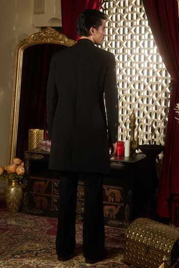 Contrast By Parth Onyx Embroidered Sherwani & Kurta Set 