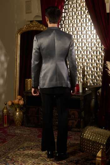 Contrast By Parth Apex Jacquard Short Jacket Set 