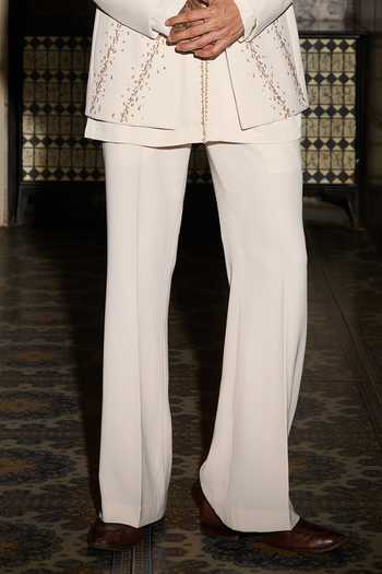 Contrast By Parth Ivory Lycra, Suiting Reverie Embroidered Short Jacket Set Online at Aza Fashions Contrast By Parth_Ivory Lycra, Suiting Reverie Embroidered Short Jacket Set _Online_at_Aza_Fashions