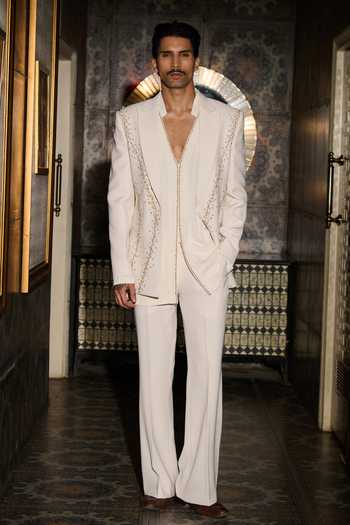 Contrast By Parth Reverie Embroidered Short Jacket Set 