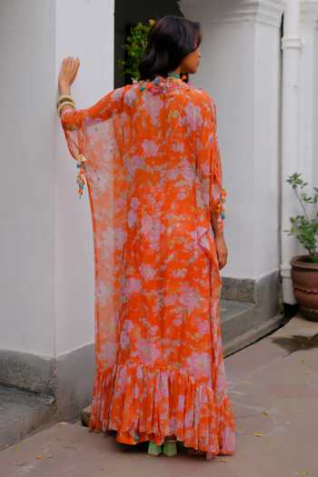 Aangan By Parul Vivienne Flow Printed Kaftan Set 