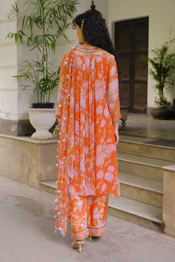 Aangan By Parul Rosalie Luxe Printed Kurta With Pant 