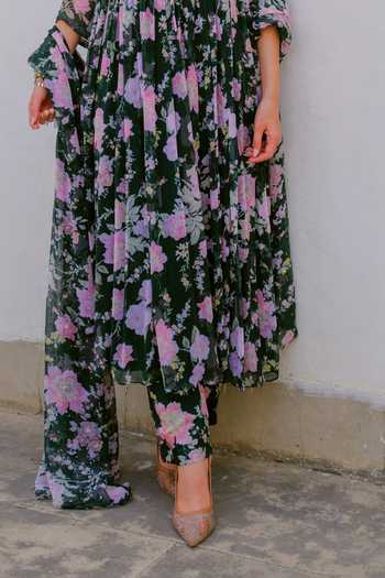 Buy Aangan By Parul Green Silk, Chiffon V-neck Imperial Grace Printed Kurta And Pant Set Online at Aza Fashions Buy_Aangan By Parul_Green Silk, Chiffon V-neck Imperial Grace Printed Kurta And Pant Set _Online_at_Aza_Fashions