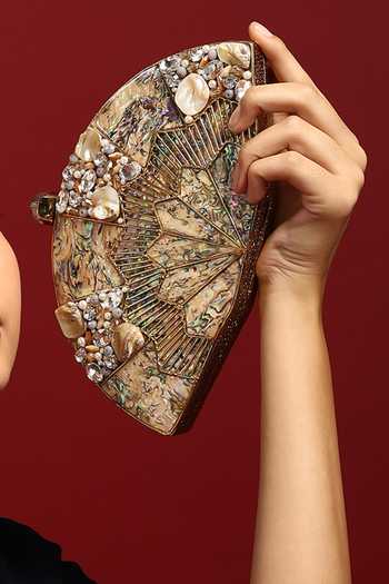 House of Webhin Oceana Mother Of Pearl Clutch 