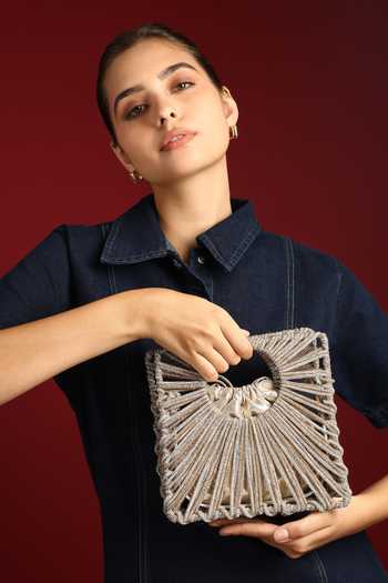 House of Webhin Bead Embellished Clutch 