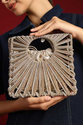 Buy_House of Webhin_Silver Bead Embellished Clutch _Online_at_Aza_Fashions