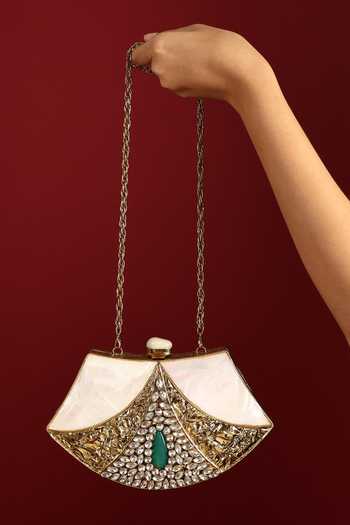 House of Webhin Riwaayat Mother Of Pearl Clutch 