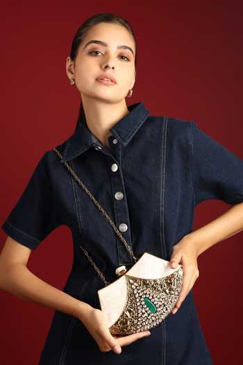 Buy_House of Webhin_Gold Riwaayat Mother Of Pearl Clutch _Online_at_Aza_Fashions