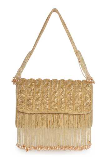 House of Webhin Mehfil Golden Flap Bag 