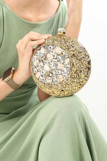 House of Webhin Sana Gold Clutch 