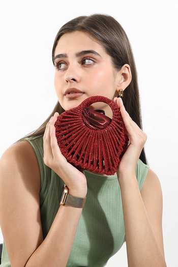 House of Webhin Orya Red Mini Beaded Bag 