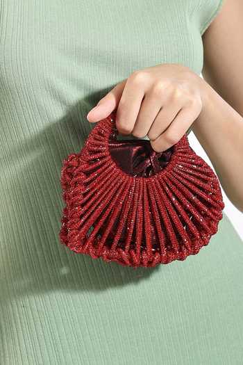 House of Webhin Orya Red Mini Beaded Bag 