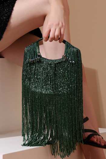 House of Webhin Emerald Green Layali Elegance Clutch Online at Aza Fashions House of Webhin_Emerald Green Layali Elegance Clutch _Online_at_Aza_Fashions