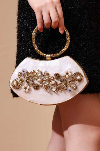 House of Webhin Isla Mother Of Pearl Clutch 