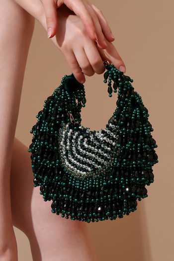 Buy_House of Webhin_Green Rhea Moon Bag _Online_at_Aza_Fashions