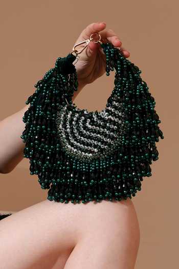 House of Webhin Rhea Green Moon Bag 