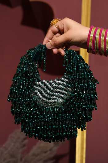 Shop_House of Webhin_Green Rhea Moon Bag _Online_at_Aza_Fashions