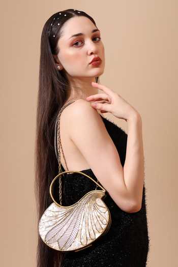 Buy House of Webhin Gold Taru Mother Of Pearl Clutch Online at Aza Fashions Buy_House of Webhin_Gold Taru Mother Of Pearl Clutch _Online_at_Aza_Fashions