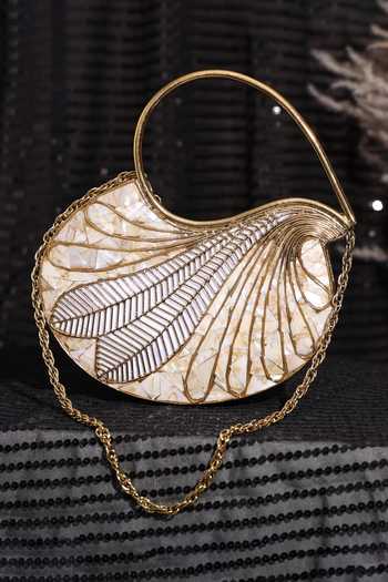 House of Webhin Taru Mother Of Pearl Clutch 