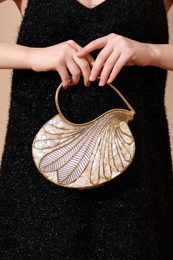 House of Webhin Taru Mother Of Pearl Clutch 