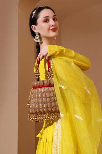 House of Webhin Red Embroidery, Beads Rosa Velvet Potli Online at Aza Fashions House of Webhin_Red Embroidery, Beads Rosa Velvet Potli _Online_at_Aza_Fashions