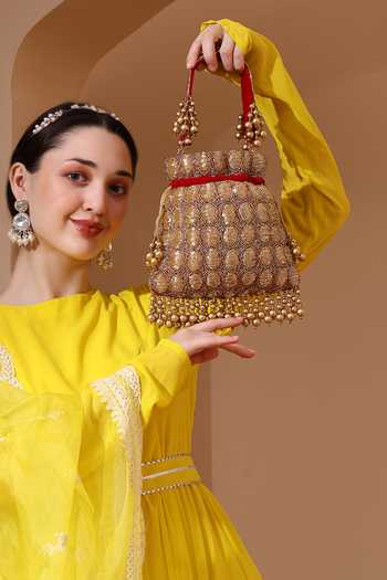 House of Webhin Rosa Red Velvet Potli 