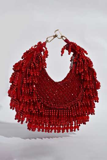 House of Webhin Red Rhea Moon Bag Online at Aza Fashions House of Webhin_Red Rhea Moon Bag _Online_at_Aza_Fashions
