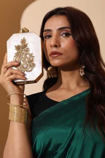House of Webhin Tara Mother Of Pearl Embellished Clutch 