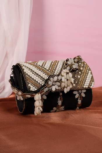 House of Webhin Aabroo Black Flap Bag 