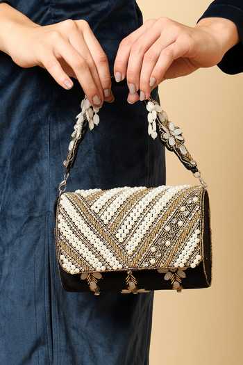 House of Webhin Aabroo Black Flap Bag 