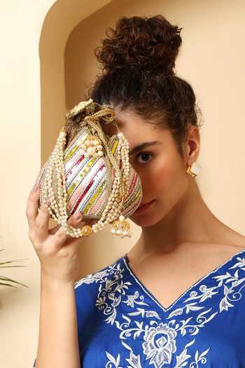 Shop House of Webhin Multi Color Sequins, Beads, Pearls Chamkili Work Potli Online at Aza Fashions Shop_House of Webhin_Multi Color Sequins, Beads, Pearls Chamkili Work Potli _Online_at_Aza_Fashions