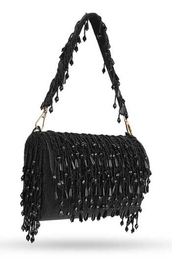House of Webhin Black Nisha Flap Clutch Online at Aza Fashions House of Webhin_Black Nisha Flap Clutch _Online_at_Aza_Fashions