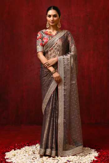 singhanias Tissue Saree With Running Blouse Fabric 