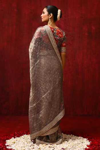 singhanias Tissue Saree With Running Blouse Fabric 