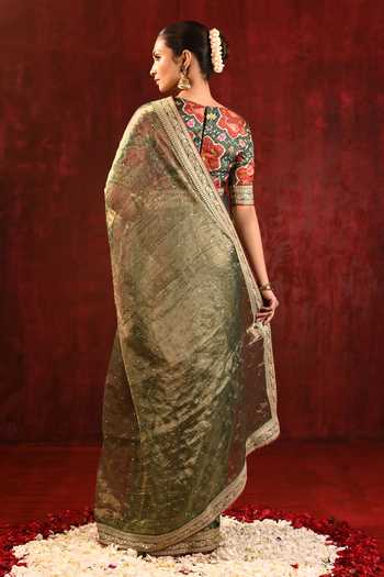 singhanias Tissue Saree With Running Blouse Fabric 