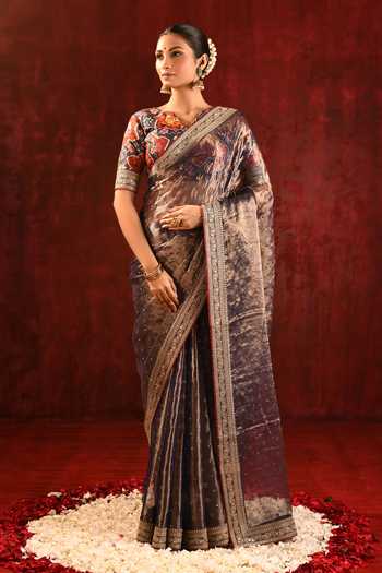 singhanias Tissue Saree With Running Blouse Fabric 