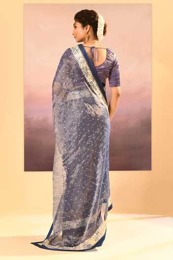singhanias Tissue Saree With Running Blouse Fabric 