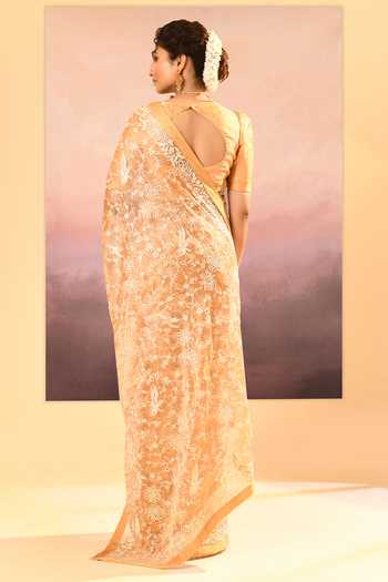 singhanias Tissue Saree With Running Blouse Fabric 