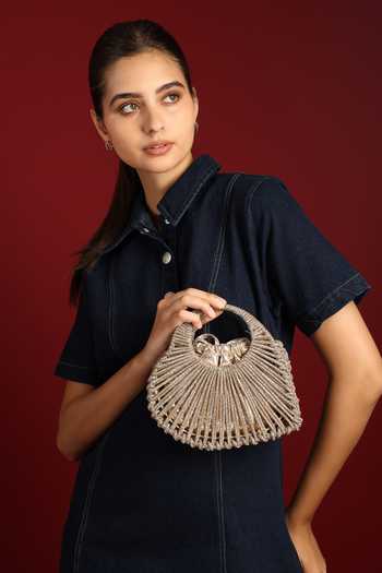 House of Webhin Heart Beaded Clutch 
