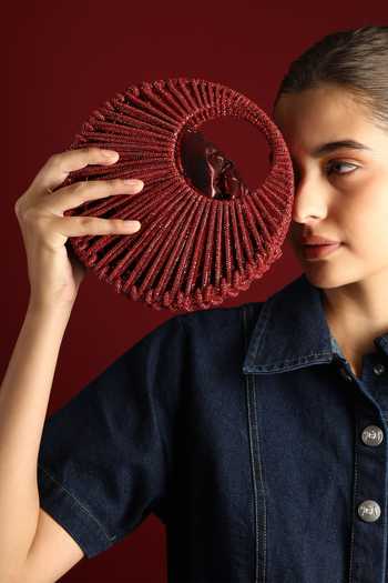 Shop_House of Webhin_Red Noorafshan Beaded Bag _Online_at_Aza_Fashions
