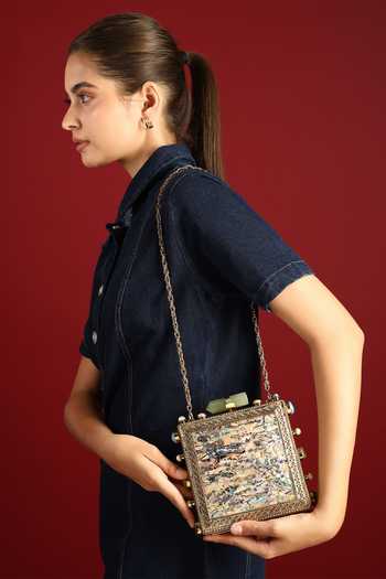 House of Webhin Mother Of Pearl Clutch 
