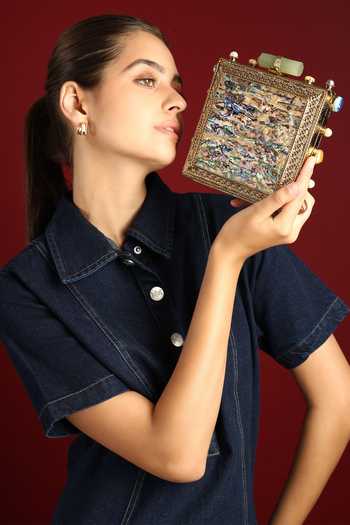 Buy_House of Webhin_Gold Mother Of Pearl Clutch _Online_at_Aza_Fashions