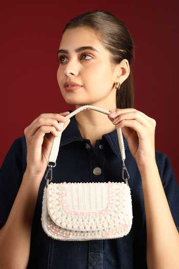 Shop_House of Webhin_White Tarini Beaded Bag _Online_at_Aza_Fashions