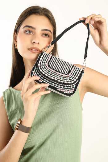 Buy_House of Webhin_Black Tarini Bead Work Bag _Online_at_Aza_Fashions
